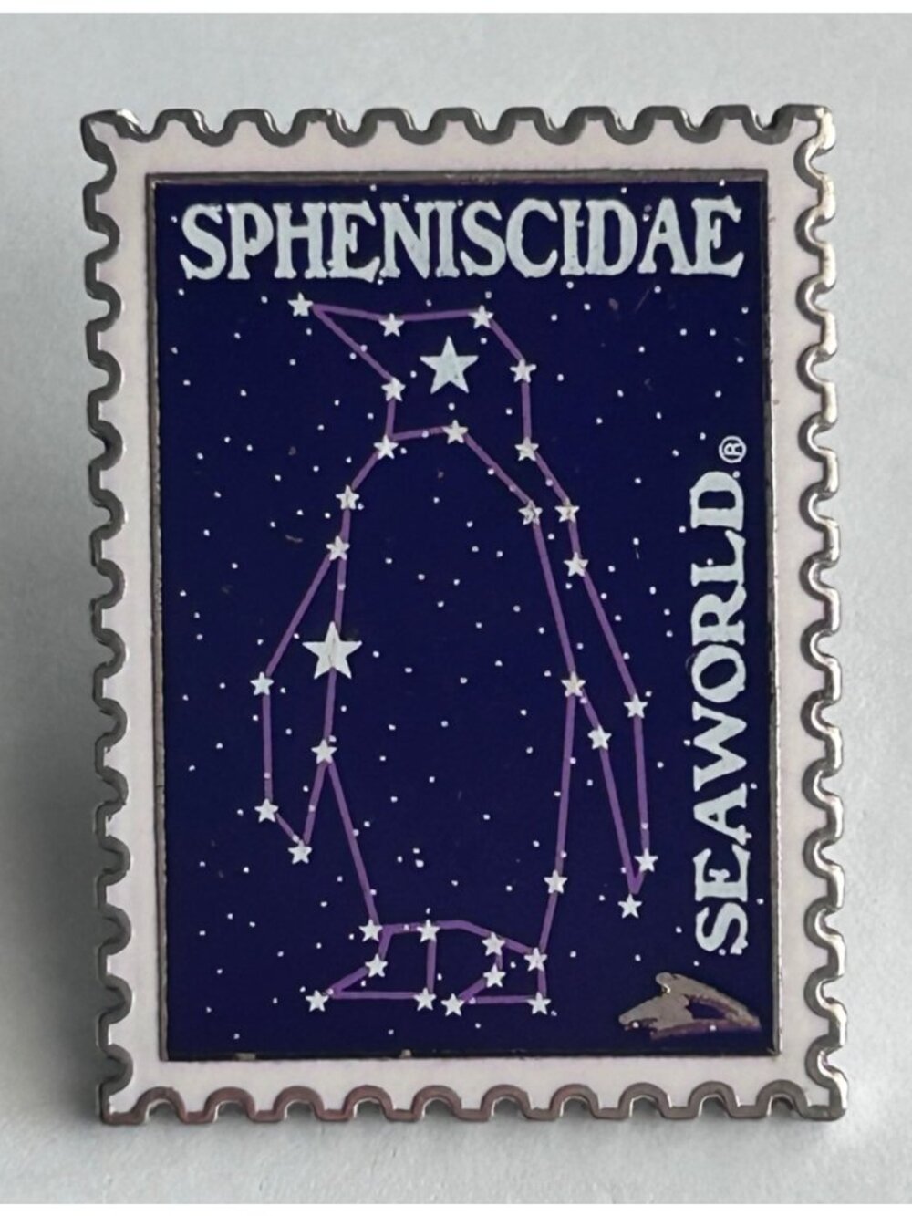Sea World SeaWorld Lapel Pin Spheniscidae Constellation Stars Stamp Penguin